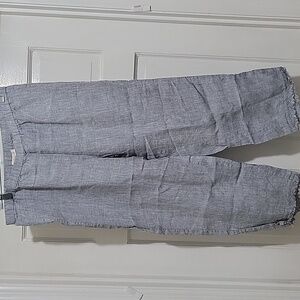Eileen Fisher Chambray Organic Linen Pants, Womens S/P, Resort Wear, Vacay